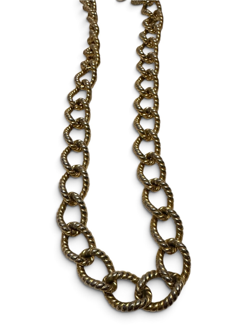 Vintage Erwin Pearl Gold Plated Rope Link Necklace